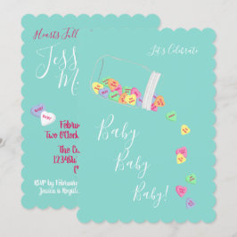 Invitación Candy Candy Hearts Baby Shower Sprinkle