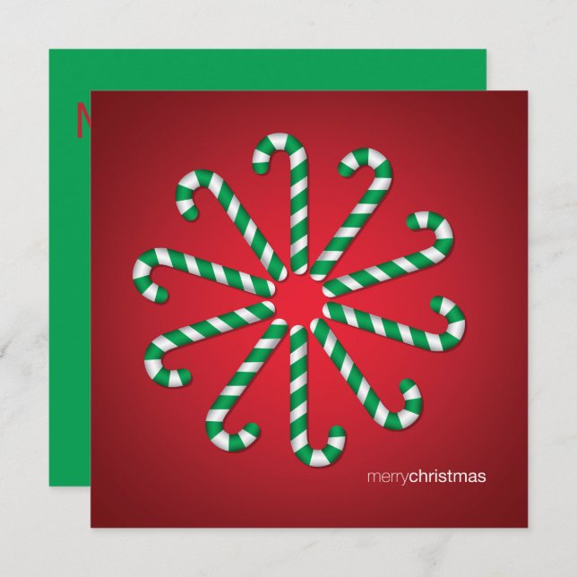 Invitación Candy cane circle (Anverso / Reverso)