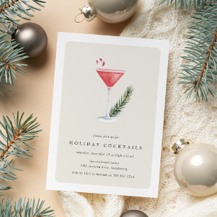 Invitación Candy Cane Cocktail   Fiesta de vacaciones