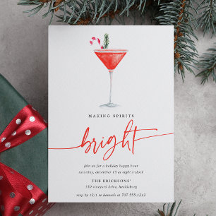 Invitación Candy Cane Cocktail   Fiesta de vacaciones