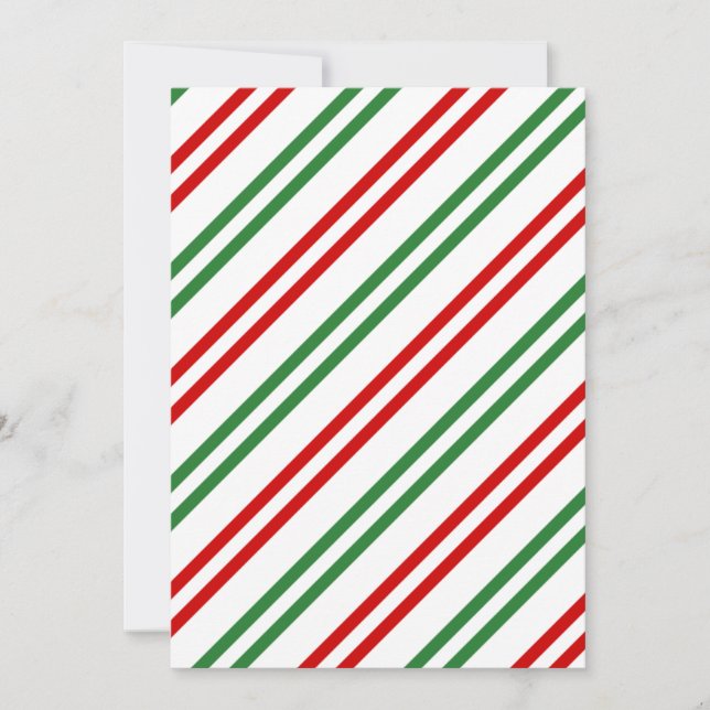 Invitación Candy Cane Navidades Strips Red Green (Anverso)