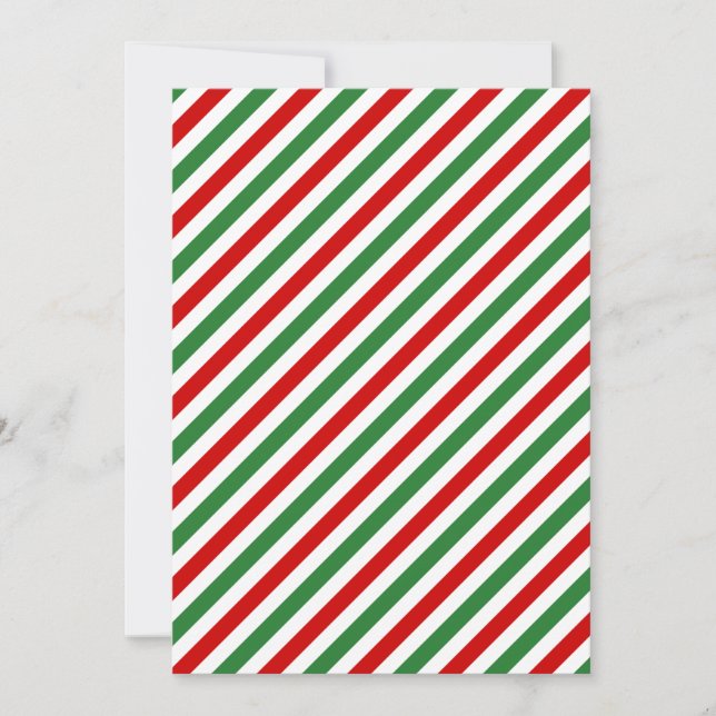 Invitación Candy Cane Navidades Strips Red Green (Anverso)