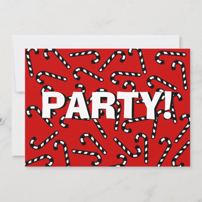 Invitación Candy Canes de Navidad (Anverso)