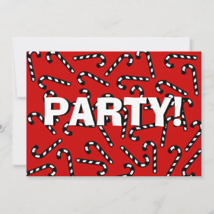 Invitación Candy Canes de Navidad