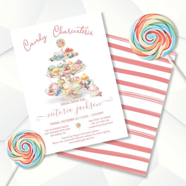 Invitación Candy Charcuterie Tiered Tray Bridal Shower (Subido por el creador)