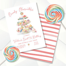Invitación Candy Charcuterie Tiered Tray fiesta de cumpleaños