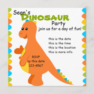 Invitación Candy Colors Dino