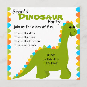 Invitación Candy Colors Dino