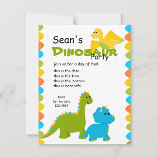 Invitación Candy Colors Dino
