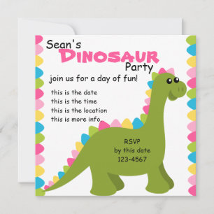 Invitación Candy Colors Dino