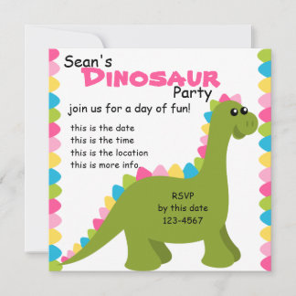 Invitación Candy Colors Dino