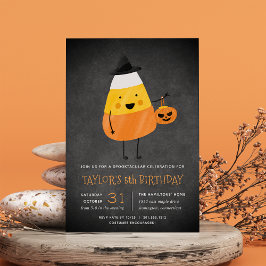 Invitación Candy Corn Halloween Birthday Party