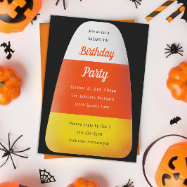 Invitación Candy Corn Kids Halloween Birday Party