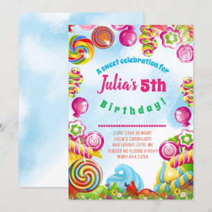 Invitación Candy Dreams Birthday Party