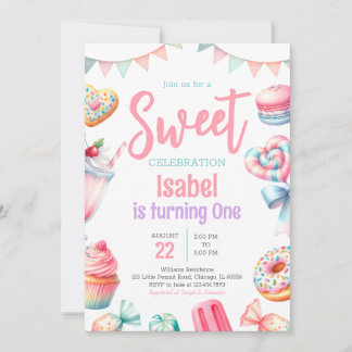 Invitación Candy Land Sweet Birthday