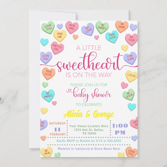 Invitación Candy Little SCariño está en el camino de la ducha (Anverso)