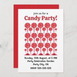 Invitación Candy Lollipop Sweet Candy Lollipop Fiesta