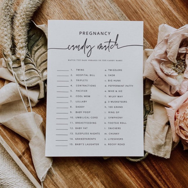 Invitación Candy Match Fiesta Juego Baby Shower Actividad Tar (Subido por el creador)