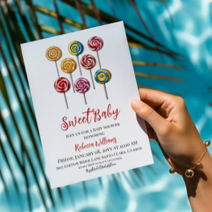 Invitación Candy Ready to Pop Sweet Baby Shower