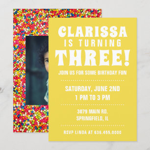 Invitación Candy Sprinkles Fotos de la fiesta de cumpleaños