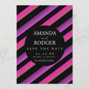 Invitación Candy Stripes Bold Ahorre la Fecha