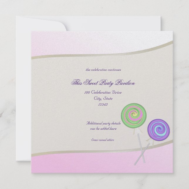 Invitación Candy Sweet Bat Mitzvah (Anverso)