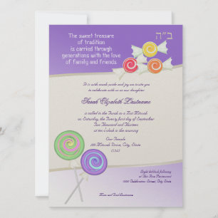 Invitación Candy Sweet Bat Mitzvah Grape
