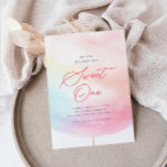 Invitación Candy Sweet One Colorful First Birthday<br><div class="desc">¡Tu niña pequeña es una DULCE! Celebre con amigos y seres queridos con nuestra invitación de cumpleaños de algodón de color agua pastel. Este diseño presenta manchas de caramelo pintadas a mano y tipografía divertida para la celebración perfecta del primer cumpleaños.</div>