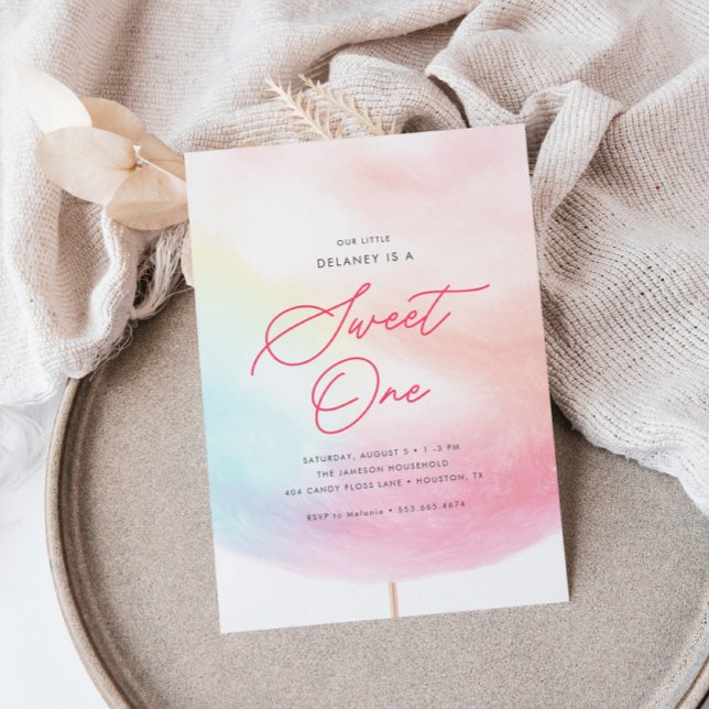 Invitación Candy Sweet One Colorful First Birthday (Subido por el creador)