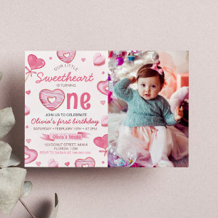 Invitación Candy Sweet One First Birthday Invitation