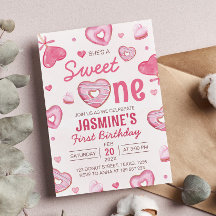 Candy Sweet One First Birthday Invitation