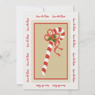 Invitación Candycane Guardar la invitación/Invitación de fech