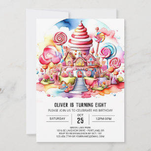 Invitación Candyland Charm Cumpleaños