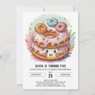 Invitación Candyland salpicó Donuts Cumpleaños