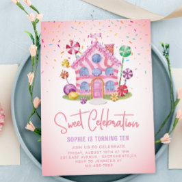 Invitación Candyland Sweet Celebration Niños Fiesta de cumple