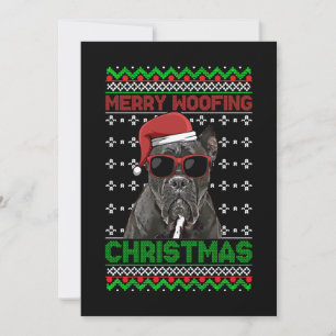 Invitación Cane Corso Dog Funny Merry Woofing Navidades