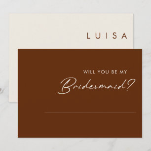 Invitación Canela simple del desierto Bridesmaid Propuesta de