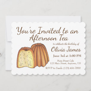 Invitación Canelé repostería francesa tarde Tea Fiesta ducha