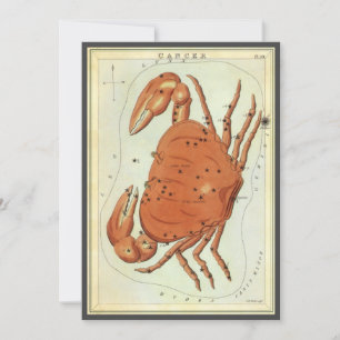 Invitación Cánger Cangrejo Constellación Vintage, Espejo de U