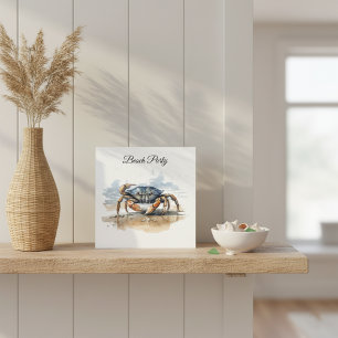 Invitación Cangrejo de Playa Acuarela, personalizado