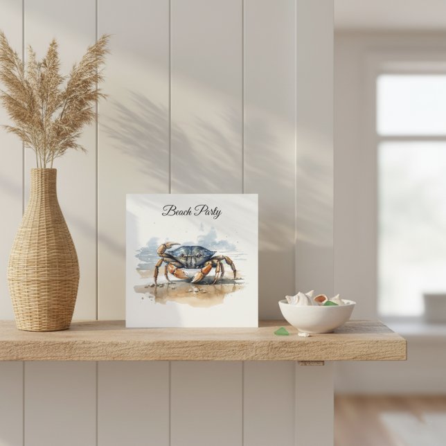 Invitación Cangrejo de Playa Acuarela, personalizado (Subido por el creador)