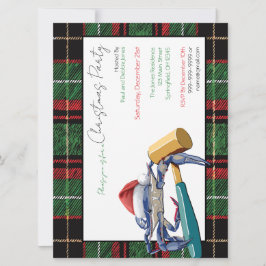 Invitación Cangrejo de Santa Azul con Personalizado Fiesta de