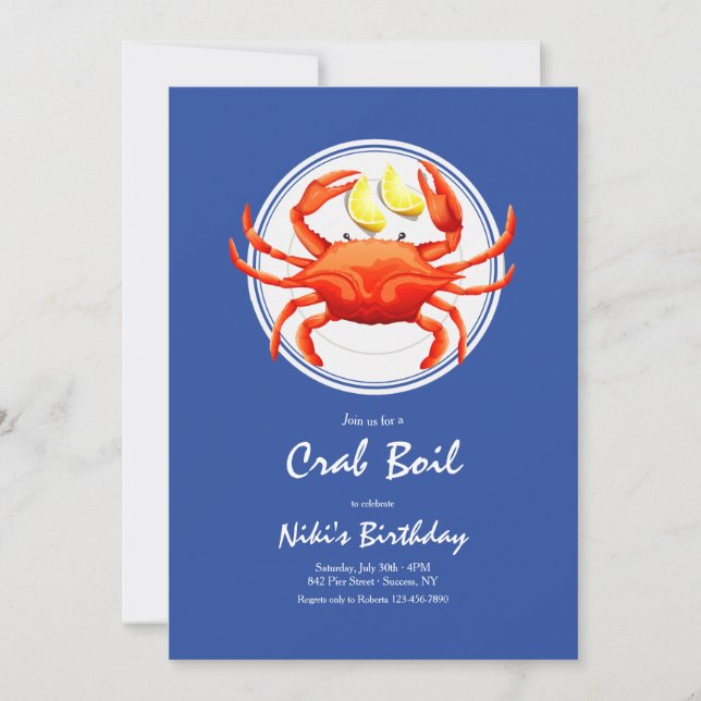 Invitación Cangrejo en una placa (Anverso)