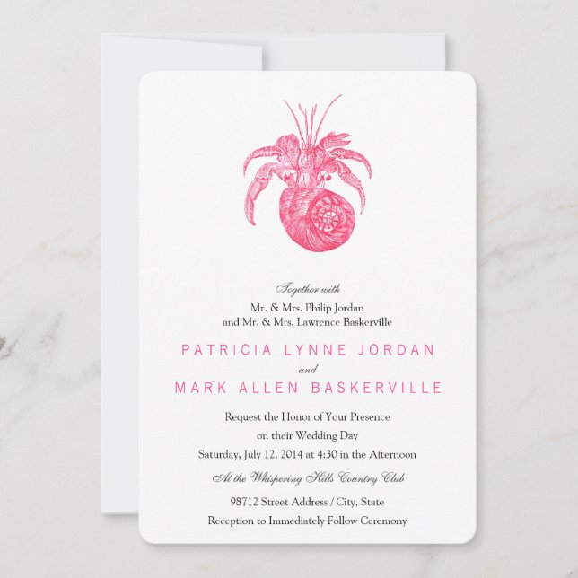 Invitación Cangrejo ermitaño (Anverso)