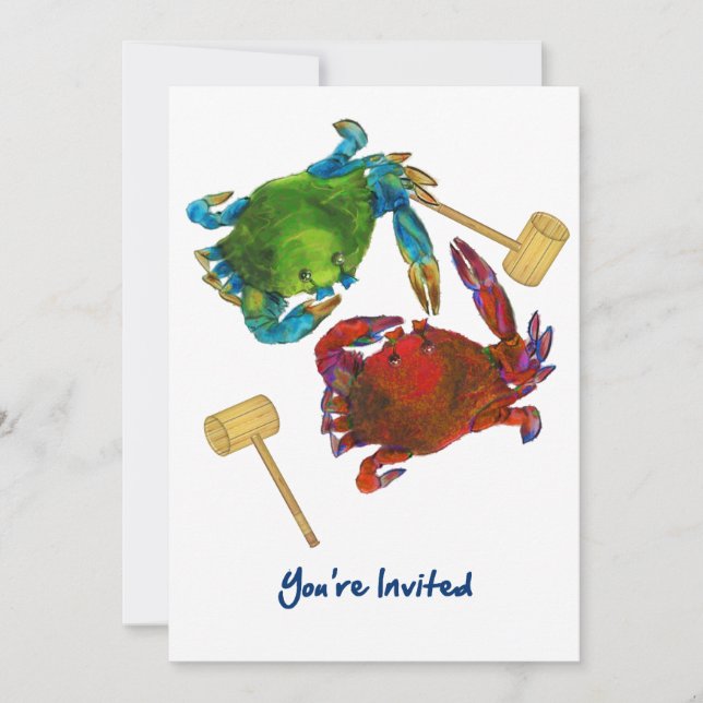 Invitación Cangrejos de Maryland antes y después de que le (Anverso)