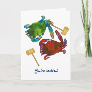 Invitación Cangrejos de Maryland antes y después de que te in