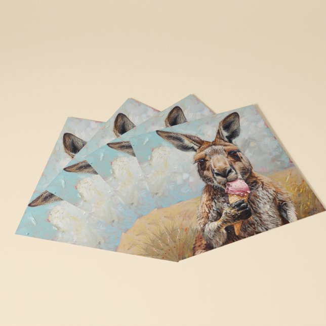 Invitación Canguro caprichoso comiendo helado personalizable (Subido por el creador)