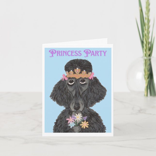 Invitación Caniche Fiesta Princesa (Anverso)