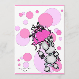 Invitación Caniche rosado del Polk-uno-punto