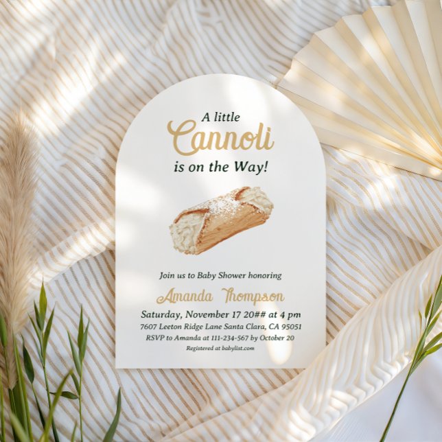 Invitación Cannoli Gender Neutral Beige Italian Baby Shower (Subido por el creador)